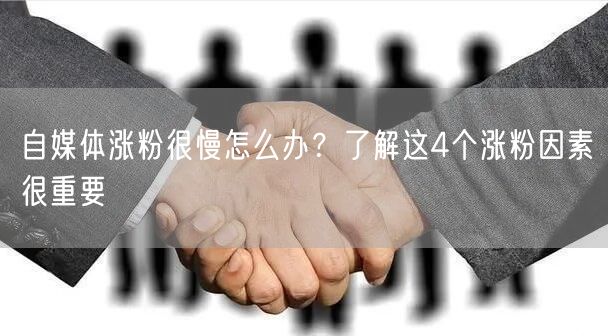 自媒体涨粉很慢怎么办？了解这4个涨粉因素很重要