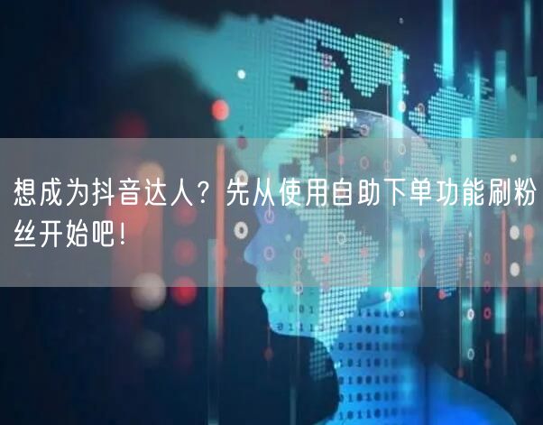 想成为抖音达人?先从使用自助下单功能刷粉丝开始吧!