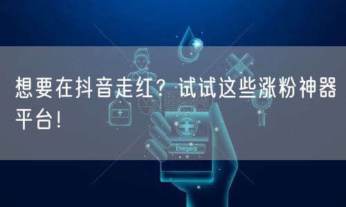 想要在抖音走红?试试这些涨粉神器平台!