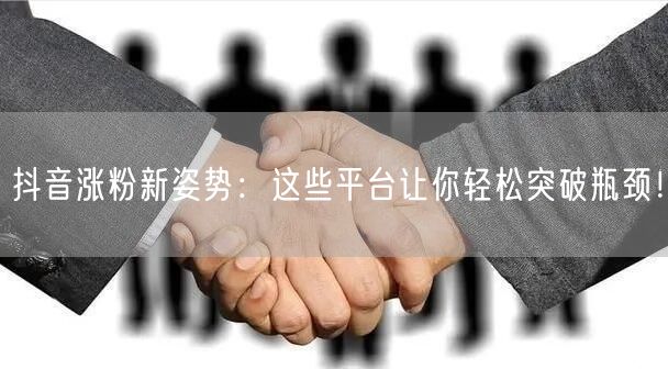 抖音涨粉新姿势:这些平台让你轻松突破瓶颈!