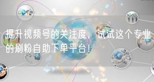 提升视频号的关注度，试试这个专业的刷粉自助下单平台！
