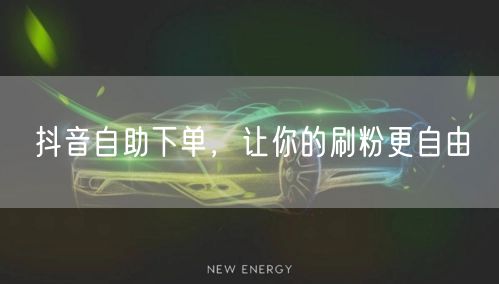 抖音自助下单，让你的刷粉更自由