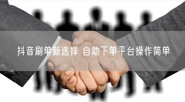 抖音刷单新选择 自助下单平台操作简单
