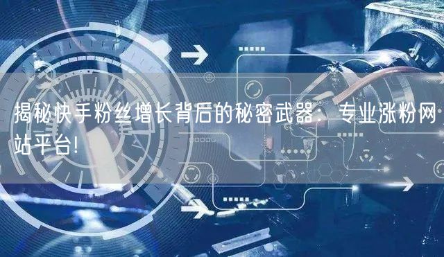 揭秘快手粉丝增长背后的秘密武器：专业涨粉网站平台!