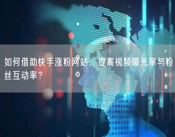 如何借助快手涨粉网站，提高视频曝光率与粉丝互动率？