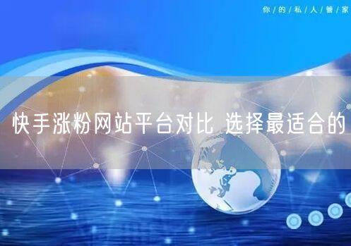 快手涨粉网站平台对比 选择最适合的