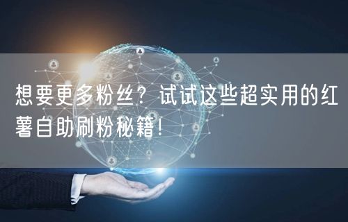 想要更多粉丝？试试这些超实用的红薯自助刷粉秘籍！