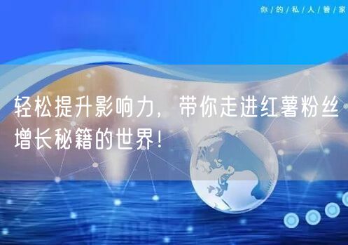 轻松提升影响力，带你走进红薯粉丝增长秘籍的世界！