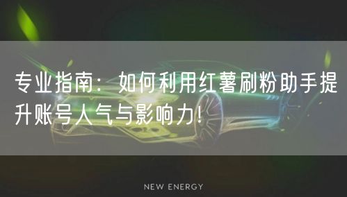 专业指南：如何利用红薯刷粉助手提升账号人气与影响力！