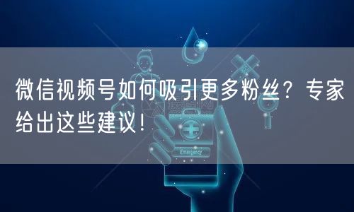 微信视频号如何吸引更多粉丝?专家给出这些建议!