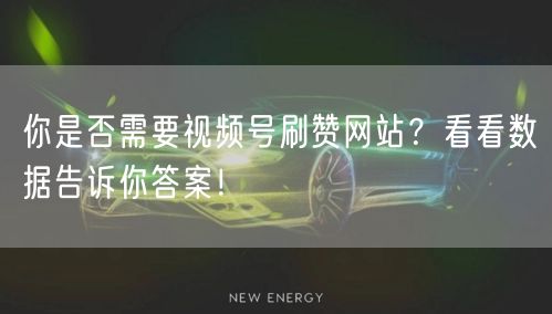 你是否需要视频号刷赞网站?看看数据告诉你答案!
